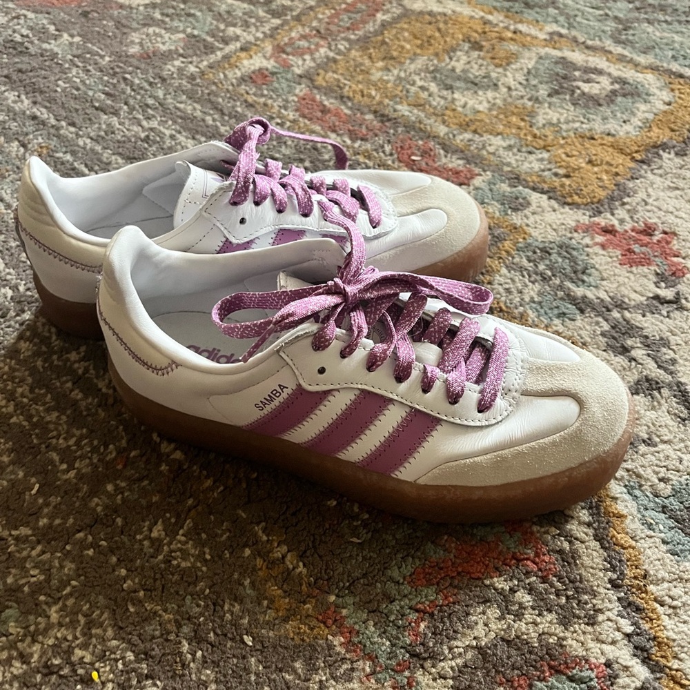 Adidas Women's White and Purple Sambae